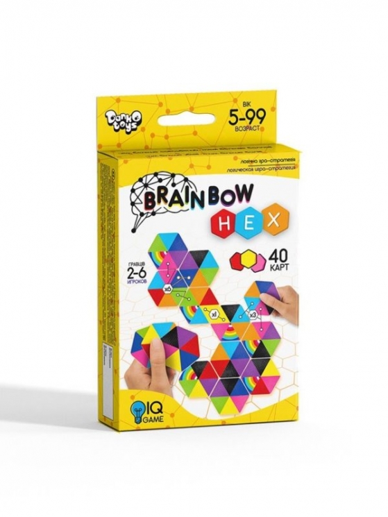 Настольная логическая игра-стратегия "Brainbow Hex". 40 карт