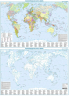 Политическая карта мира. Контурная карта. Двусторонняя А1. В тубусе
