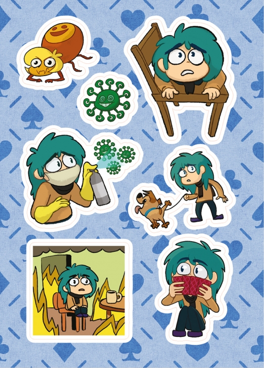 Лист Стикеров. 13 Карт. Зонтик. Земля Королей