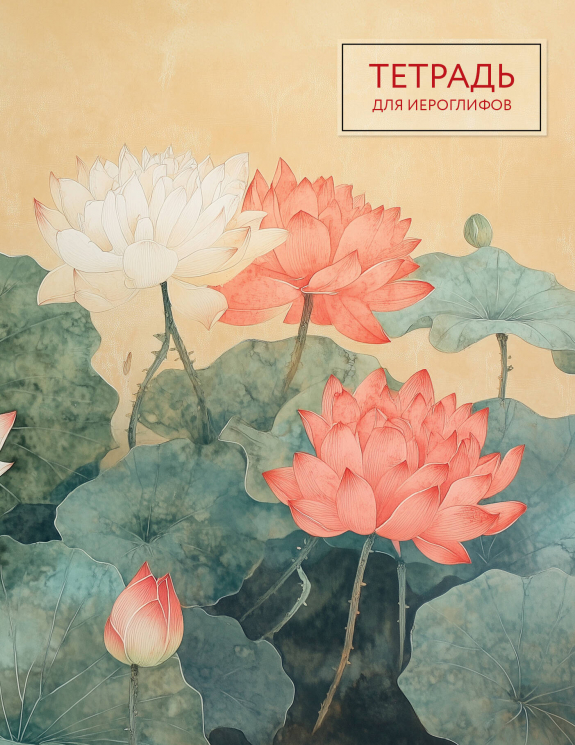 Тетрадь для иероглифов. Лотосы