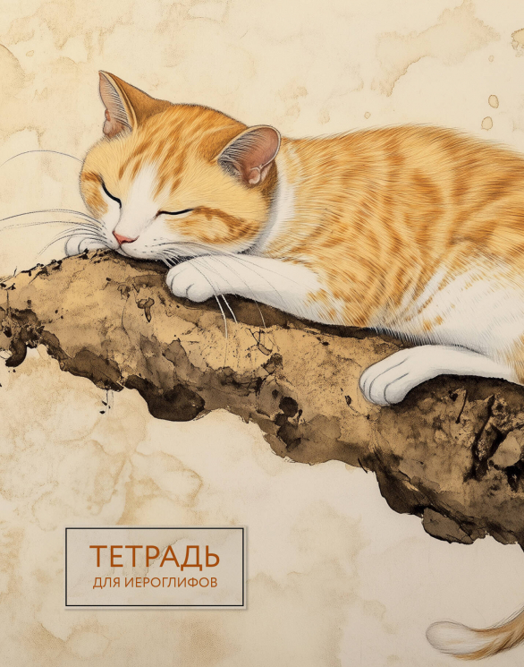Тетрадь для иероглифов. Рыжий котик