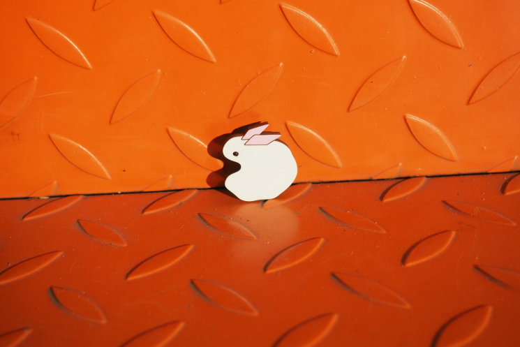 Брошка Белый кролик