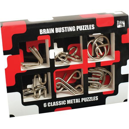 Набор для детей из 6 головоломок из металла "Зарядка для мозга" 1037
