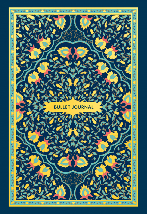 Блокнот в точку. Bullet Journal. Ковер золотой. С наклейками