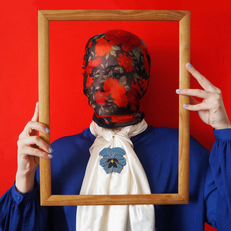 Брошь большая Цветок. Джули де Грааг. Сиреневый