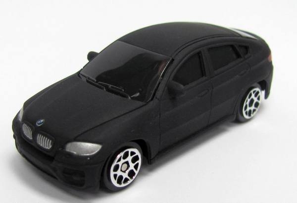 Модель машины метал.BMW X6, матовая, черная, масштаб 1:64