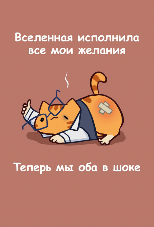 Авторский блокнот. Мурчальня. Вселенная исполнила все мои желания. Теперь мы оба в шоке