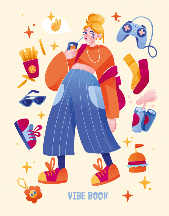 VIBE BOOK. Блокнот для подростков. Песочная обложка