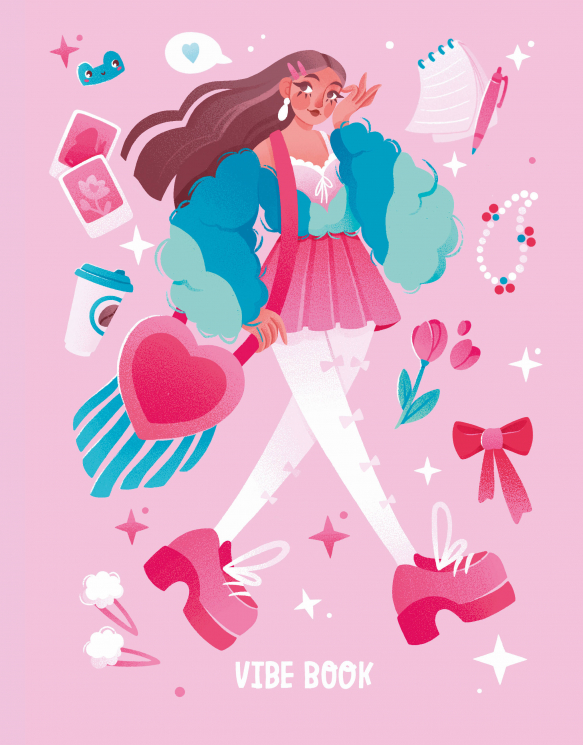 VIBE BOOK. Блокнот для подростков. Розовая обложка